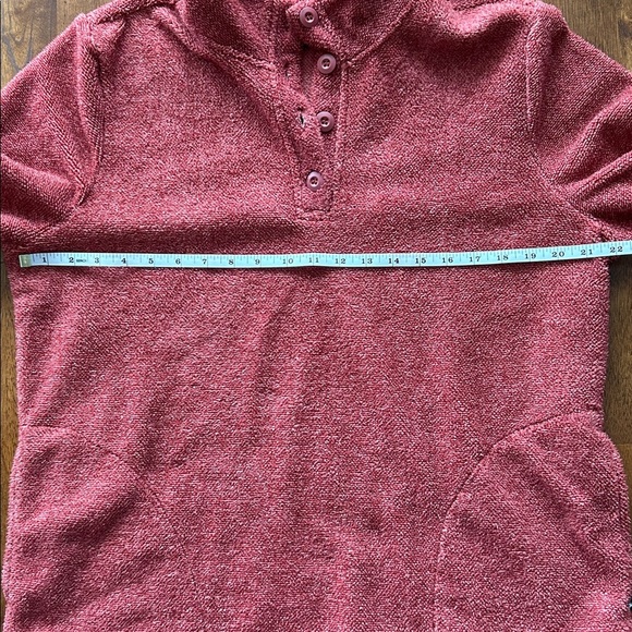 Eddie Bauer women’s Henley style fleece pullover rustic cozy with pockets size L - Picture 3 of 8